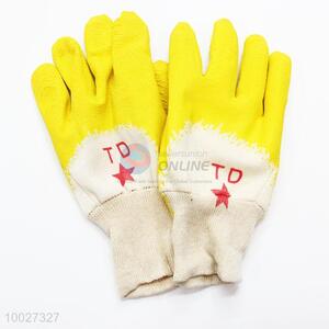 High Quality Yellow Latex Coated Gloves/Protection Gloves