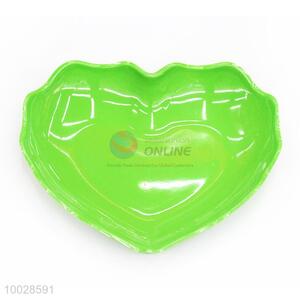 Wholesale Heart Shaped Green Melamine Fruit Plate