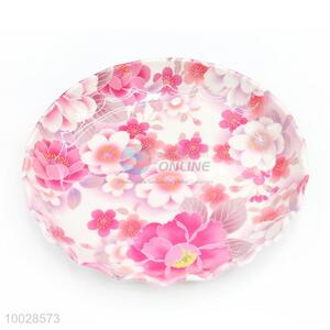 Wholesale Wave Border Allover Melamine Pink Fruit Plate
