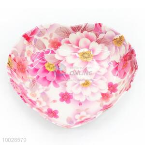 Heart Shaped Pink Flower Pattern Plate for Cake/Fruit