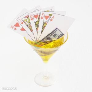 Decoration crylic cocktail cup with poker fridge magnet