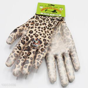 Leopard Print 8 Cun Nylon&PU Antistatic Protective Working/Safety Gloves