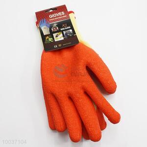 Orange&Yellow 25cm High Quality Latex&Cotton yarn Work/Safety Gloves