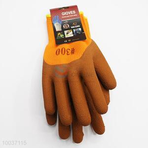 Brown&Orange 25cm High Quality Latex&Thick cotton yarn Work/Safety Gloves