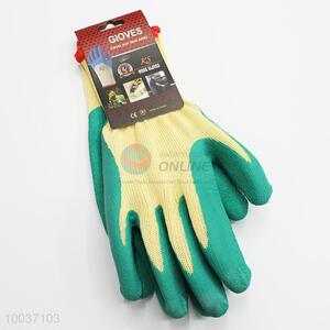 Green&Yellow 25cm High Quality Latex&Cotton yarn Work/Safety Gloves