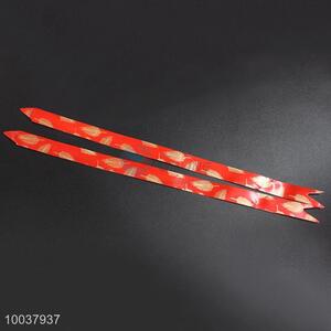 45MM Popular Red Gift Ribbon, Pull Bow with Leaves Pattern