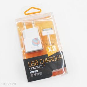 1A usb charger+usb cable(1m) for iphone 4