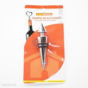 Hot cone-shape zinc alloy novelty bottle stopper