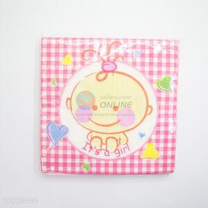 Little Girl Pink Check Pattern Square Napkin