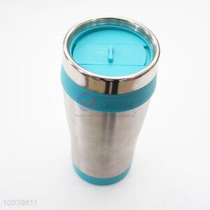 High Quality Light Blue PP+PS Double Wall Auto Mug/Travel Mug