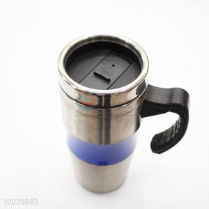 High Quality Light Blue With Handle PP+PS Double Wall Auto Mug/Travel Mug