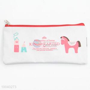 Pink horse pattern cotton&jute coin <em>purse</em> change <em>purse</em> pen bag