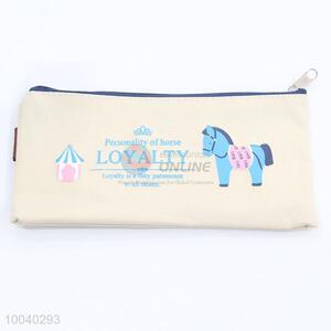 Cute horse pattern cotton&jute coin <em>purse</em> change <em>purse</em> pen bag