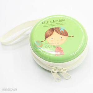 Round Portable Coin <em>Purse</em> Hard Key Earphone Holder Case Bag