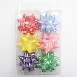 3Inch Hot Quality Pretty Colourful Gift Ribbon, Star Bows with Dots for Decoration