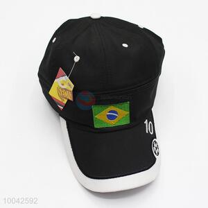 Black Brazilian flag pattern cap/peak cap