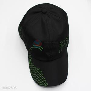 Black poyester peak cap/sports cap