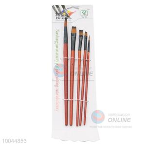 5Pieces/Set Different Shapes Professional Artist Paintbrush with Purplish Red Wooden Handle