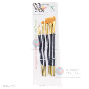 High Quality Different Shapes Professional Artist Paintbrush with Long Wooden Handle, Utility 6Pieces/Set