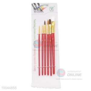 Utility 6Pieces/Set Different Shapes Professional Artist Paintbrush with Purplish Red Wooden Handle
