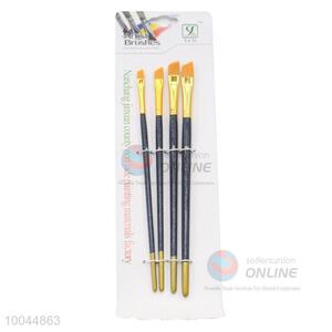 Wholesale Flat Head Professional Artist Paintbrush with Long Wooden Handle, Utility 4Pieces/Set