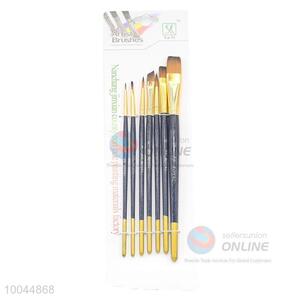 High Quality Student Paintbrush Woodlen Handle Artist Oil Paintbrush in Different Shapes, 7Pieces/Set