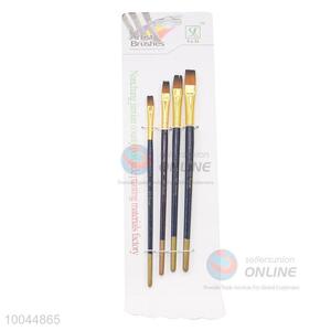 Hot Sale Flat Head Professional Artist Paintbrush with Long Wooden Handle, Utility 4Pieces/Set