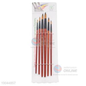 6Pieces/Set Pointed Head Professional Artist Paintbrush with Purplish Red Wooden Handle