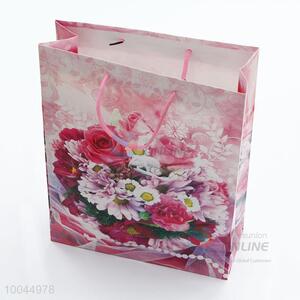 Pink Flower Valentine's Day Style 12*15*5cm 128 Steel Plate Gift Bag