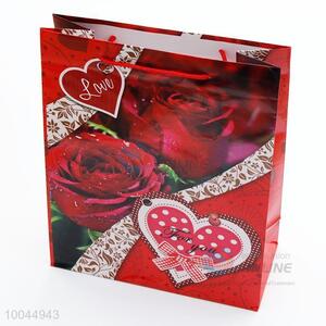 Rose Flower Valentine's Day Style 32*44*11cm 128 Steel Plate Gift Bag