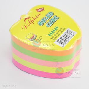 Fluorescent Paper Apple Shape Sticky Note Pad With Colorful Pages/Sticky Notes