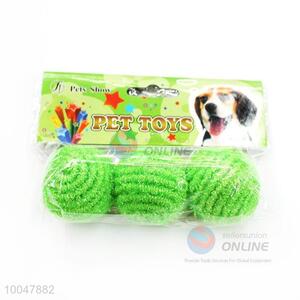 Green 3Pcs Bouncy Ball Dog Toy
