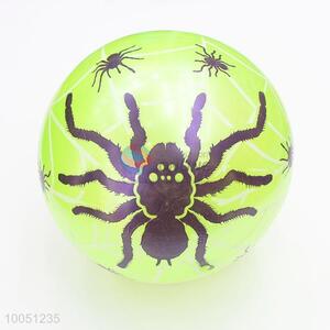 100g Factory wholesale black spider pattern 9inch pvc green toy ball