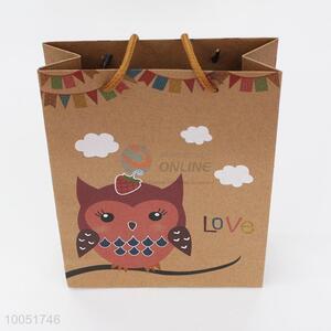 14.8*5.7*20CM cute design brown kraft paper shopping bag