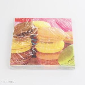 16.5*16.5CM Disposable Eco-friendly Three-ply Paper Napkins with the Cookies Printed Pattern