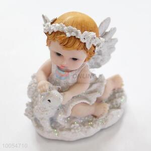 Fine quality white angle resin craft sculpture