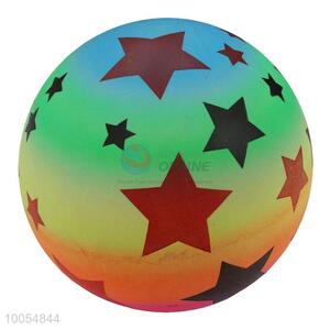 Popular 9 Inch Colourful PVC Inflatable Beach Ball Printed the Five-pointed Stars