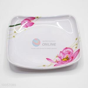 High quality 15*15cm square melamine floral plate