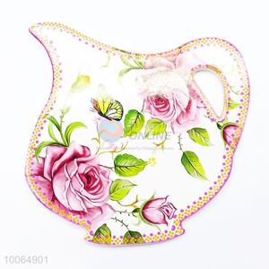 Pink rose pattern tea cup mat placemats and coasters