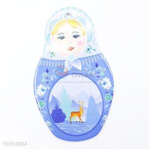 Cute blue russian doll ceramic coaster placemats