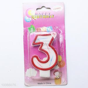 Handmade Wax Figure/Number Candle With Red Edge For Promotion