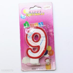 China Manufacturer Handmade Wax Figure/Number Candle With Red Edge