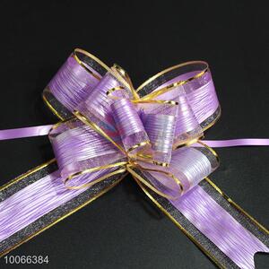 Purple pull flower/ribbon pull bow for gift wrap/wedding flower packing
