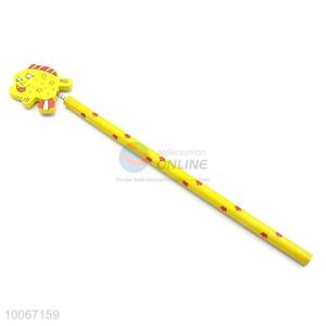 High quality yellow cartoon shape wooden pencil for sale