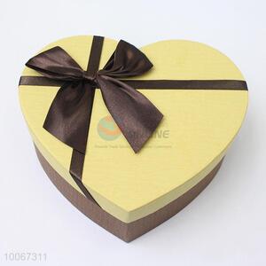 Hot Sale Heart Shaped Gift Box with Bowknot for Decoration