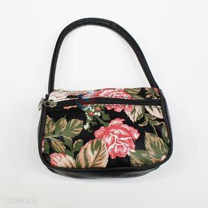 Vintage designs printed artificial leather handbag