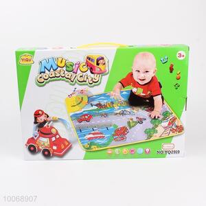 Educational toy musical blanket printed with cars for kids