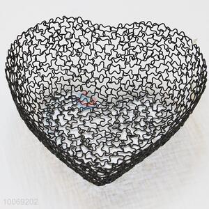 Heart shaped  hollow iron fruit basket