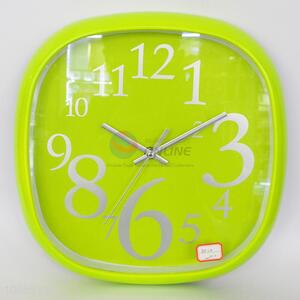 Light green square plastic wall clock