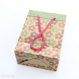 Flower pattern brown paper gift bag/shopping bag